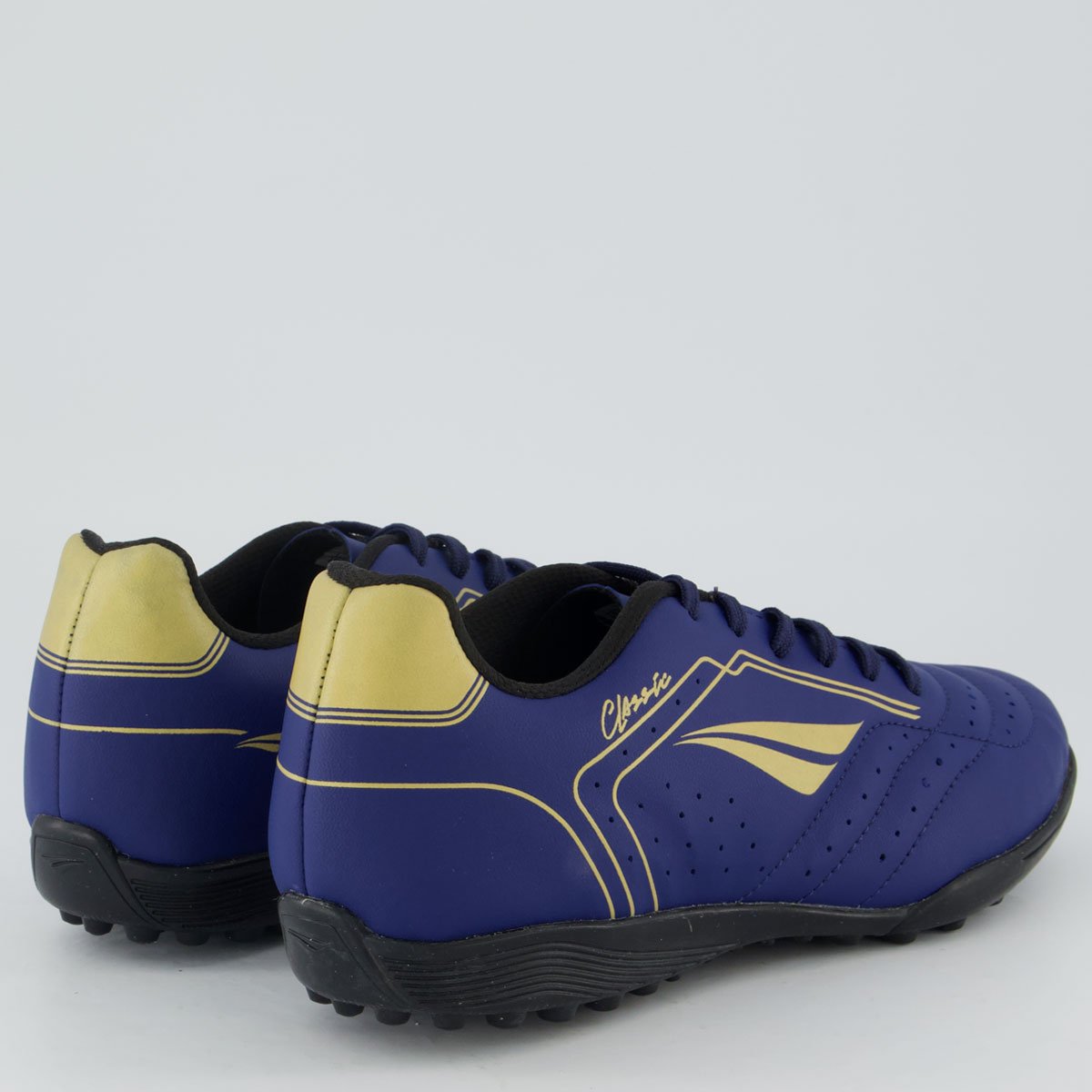 Chuteira Penalty Classic Y-1 Society Marinho e Dourado Azul 3