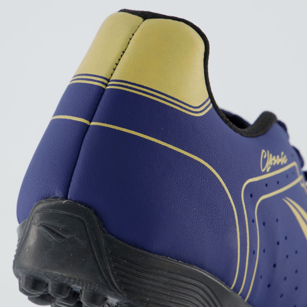 Chuteira Penalty Classic Y-1 Society Marinho e Dourado Azul 6