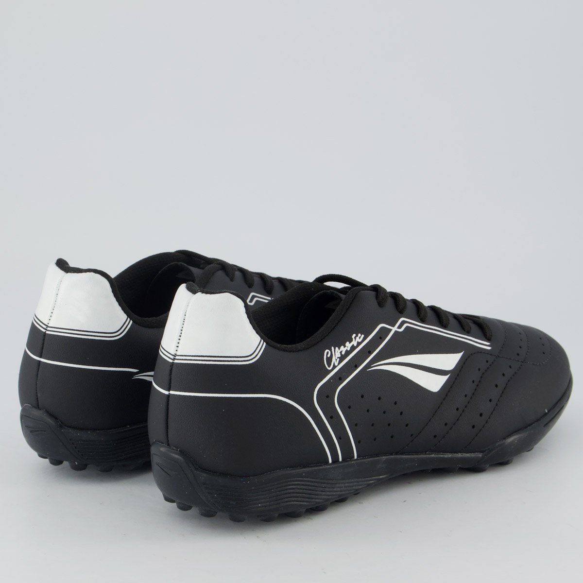 Chuteira Penalty Classic Y-1 Society Preta e Branca Preto 3