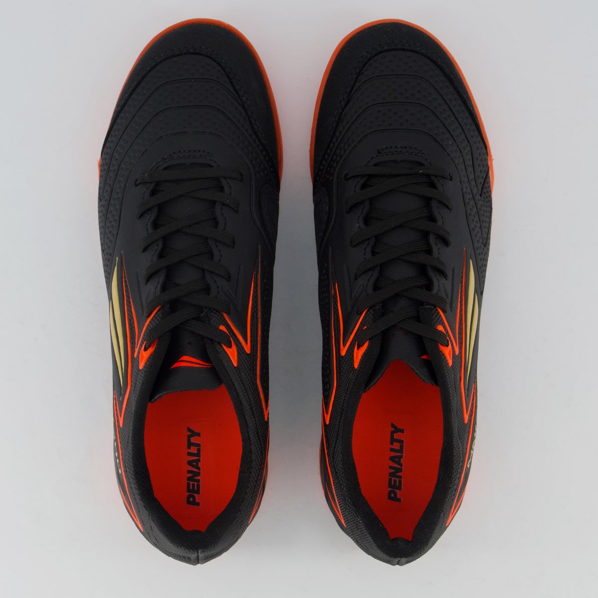 Chuteira Penalty Max 300 Y-1 Futsal Preta e Laranja Preto 4