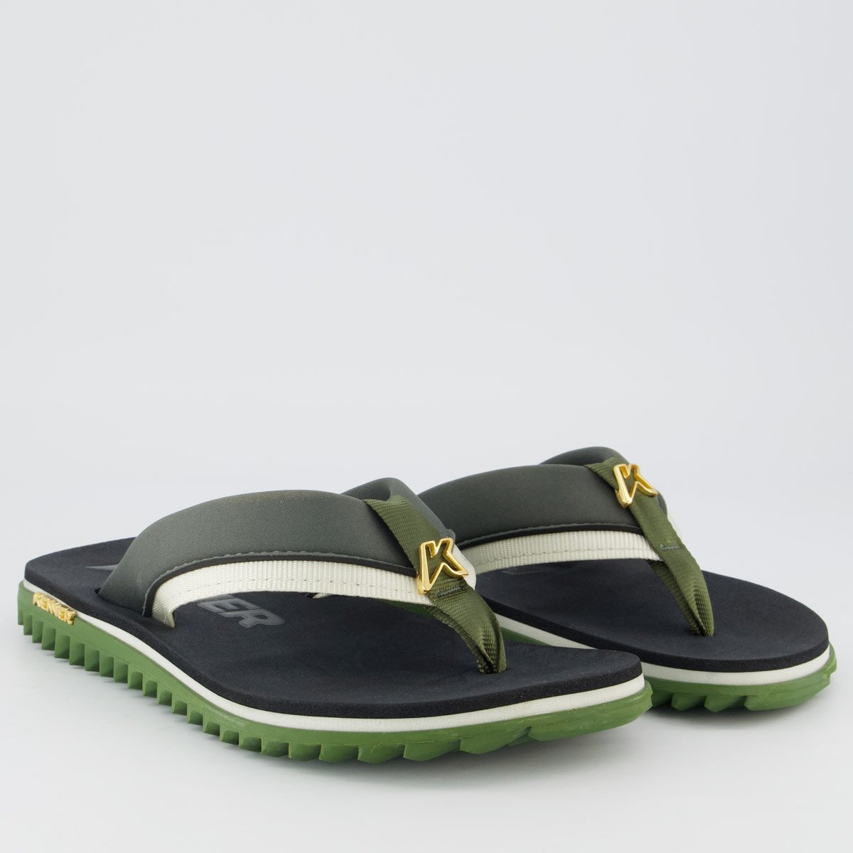 Chinelo Kenner Kivah Colors Logo Verde Verde 3