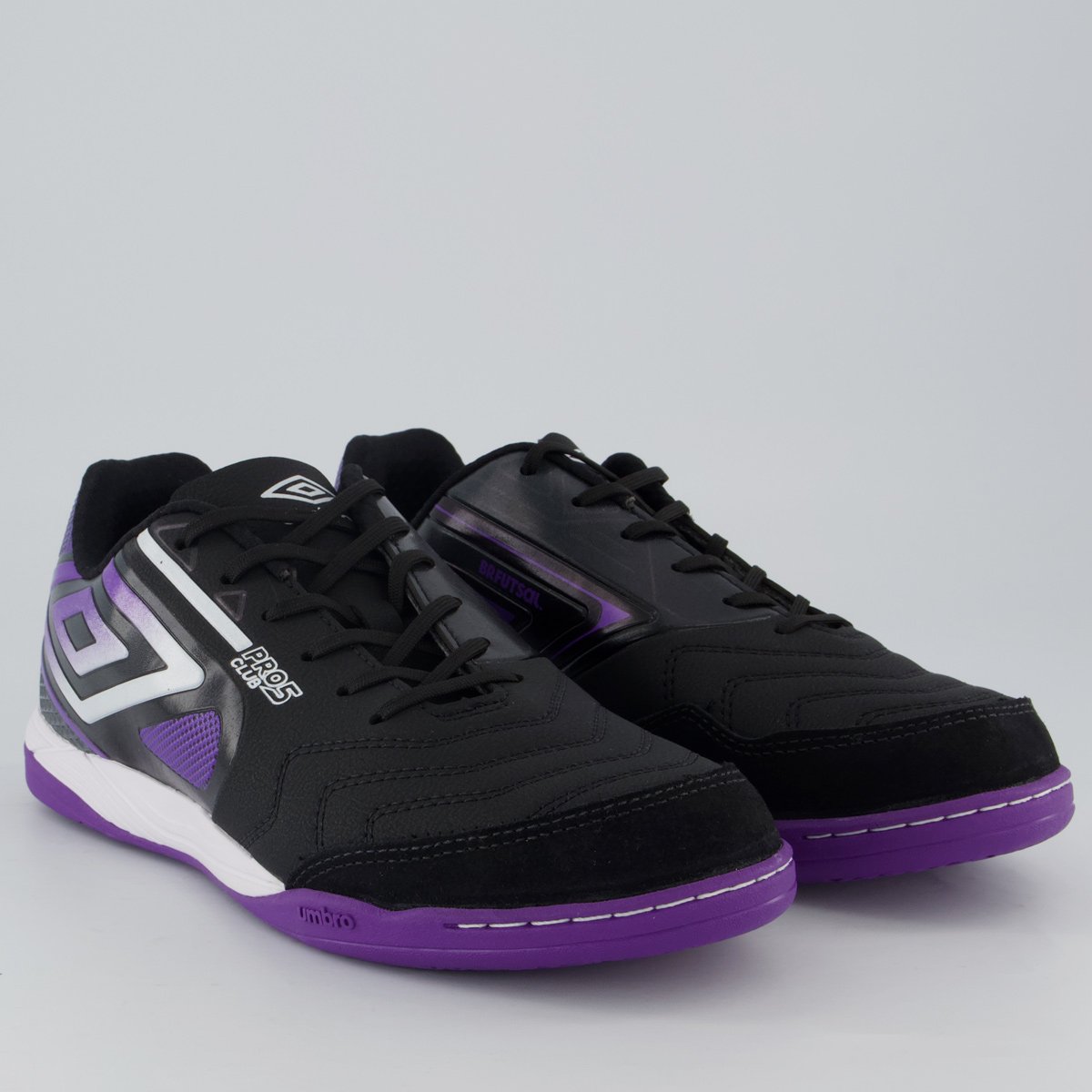Chuteira Umbro Pro 5 Bump Club Futsal Preta e Roxa Preto/Roxo 2