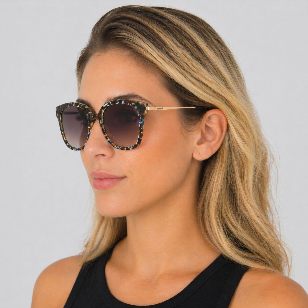 Óculos de Sol Colcci Sara Demi Marrom Dourado 4
