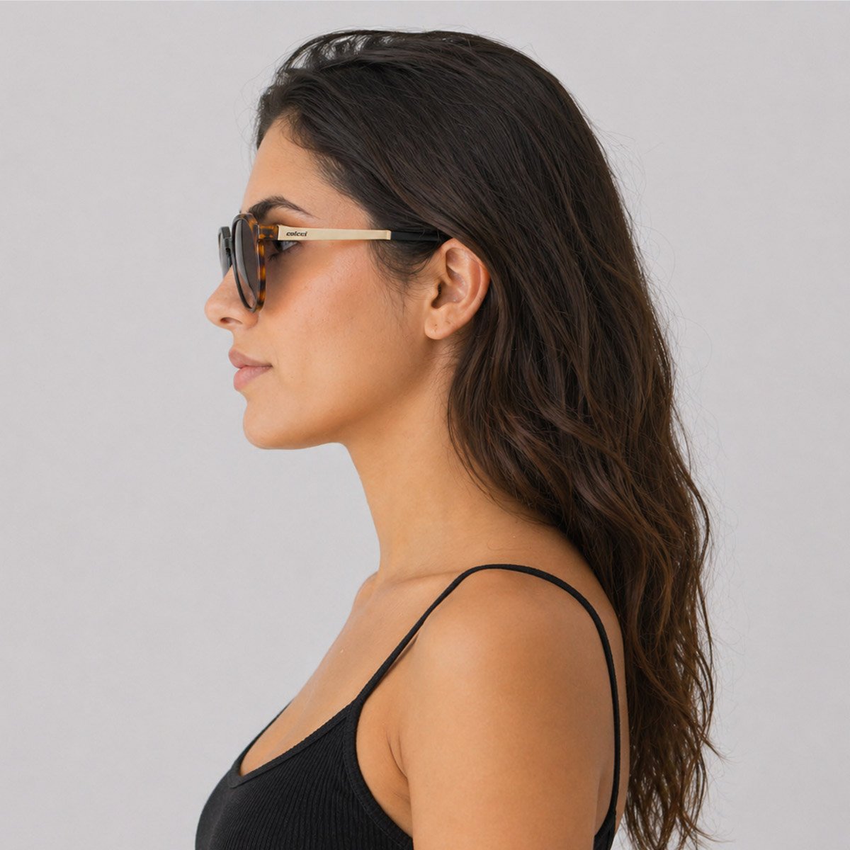 Óculos de Sol Colcci Noa Preto e Dourado Marrom 6