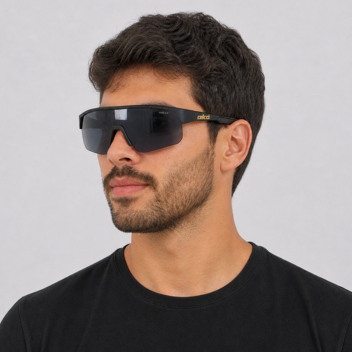 Óculos de Sol Colcci Victory Preto Fosco e Dourado Preto 4