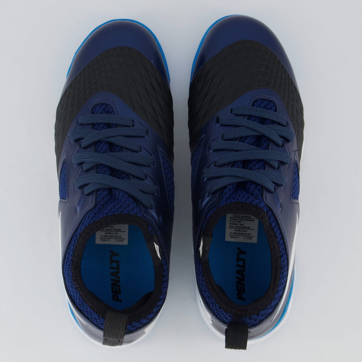 Chuteira Penalty Max 1000 Ecoknit Futsal Juvenil Azul Marinho e Branco Azul 4
