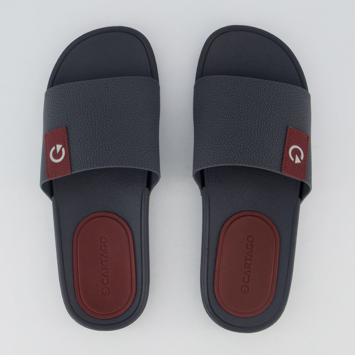 Chinelo Cartago Slide Dakar IV Cinza e Bordô