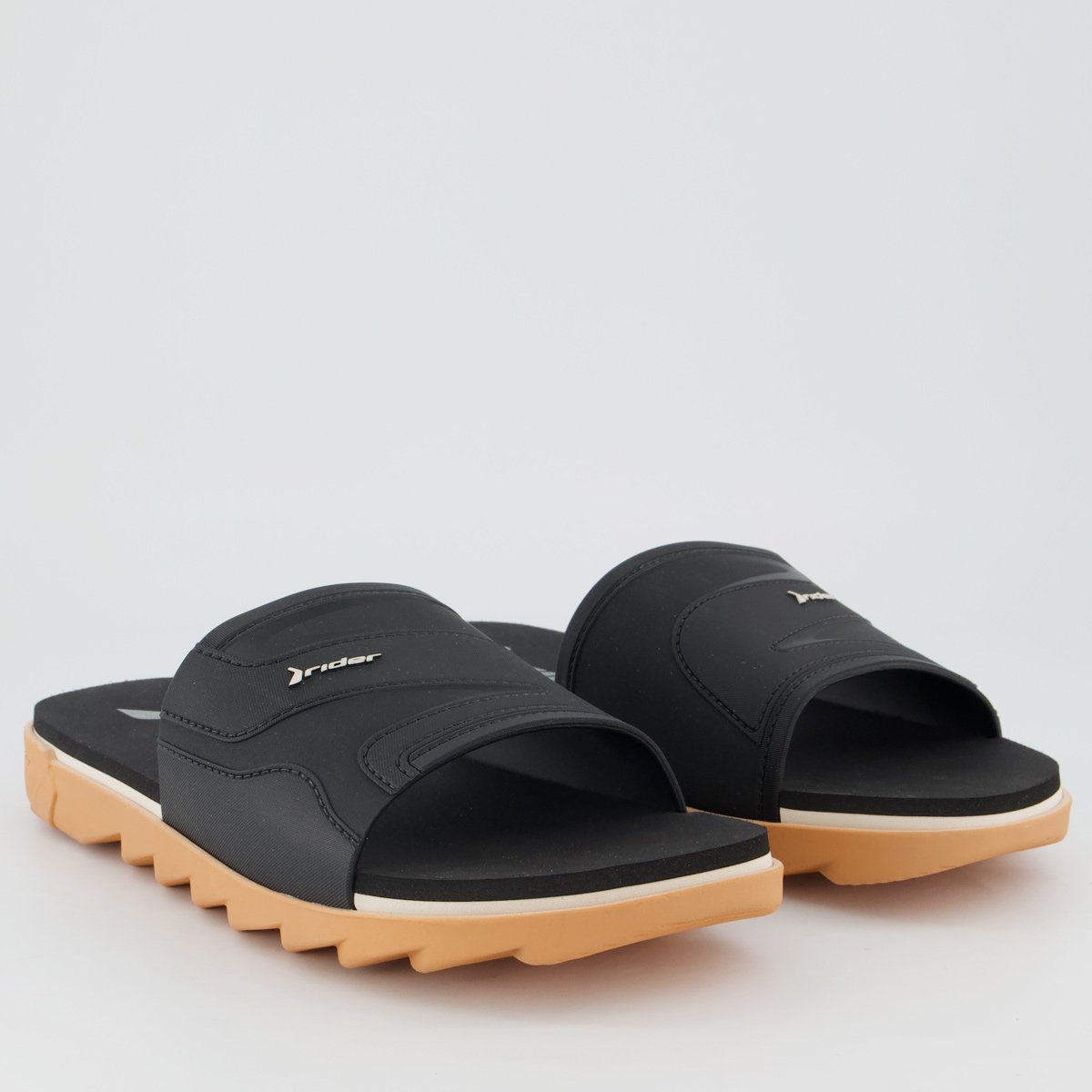 Chinelo Slide Rider RW Plus Preto e Bege Preto 3