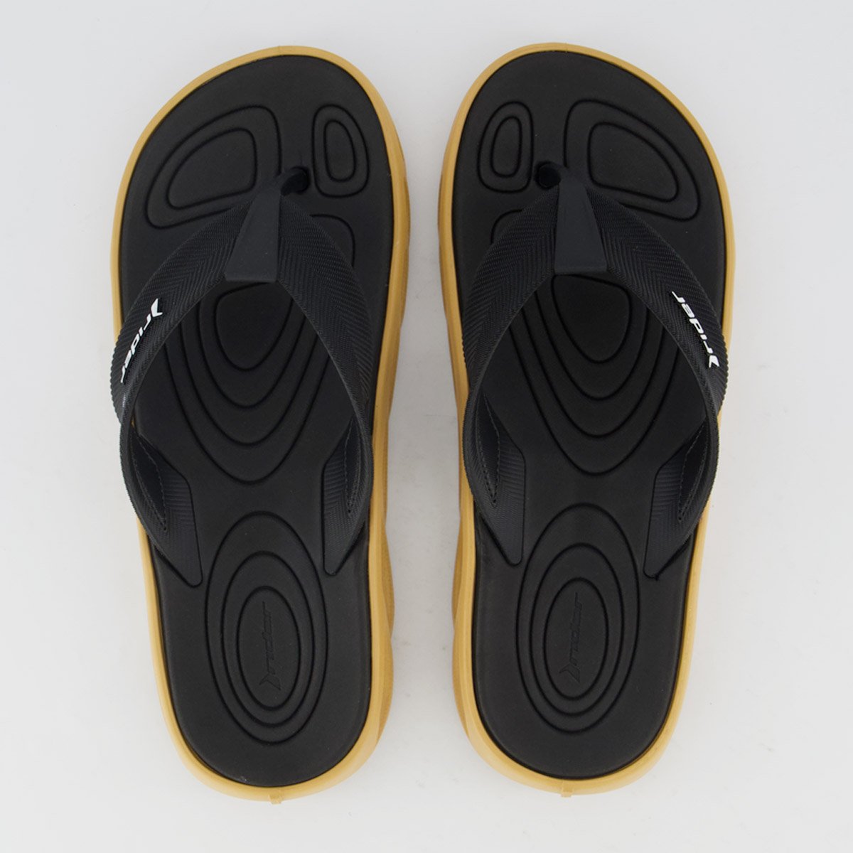 Chinelo Rider Power Low Preto e Marrom