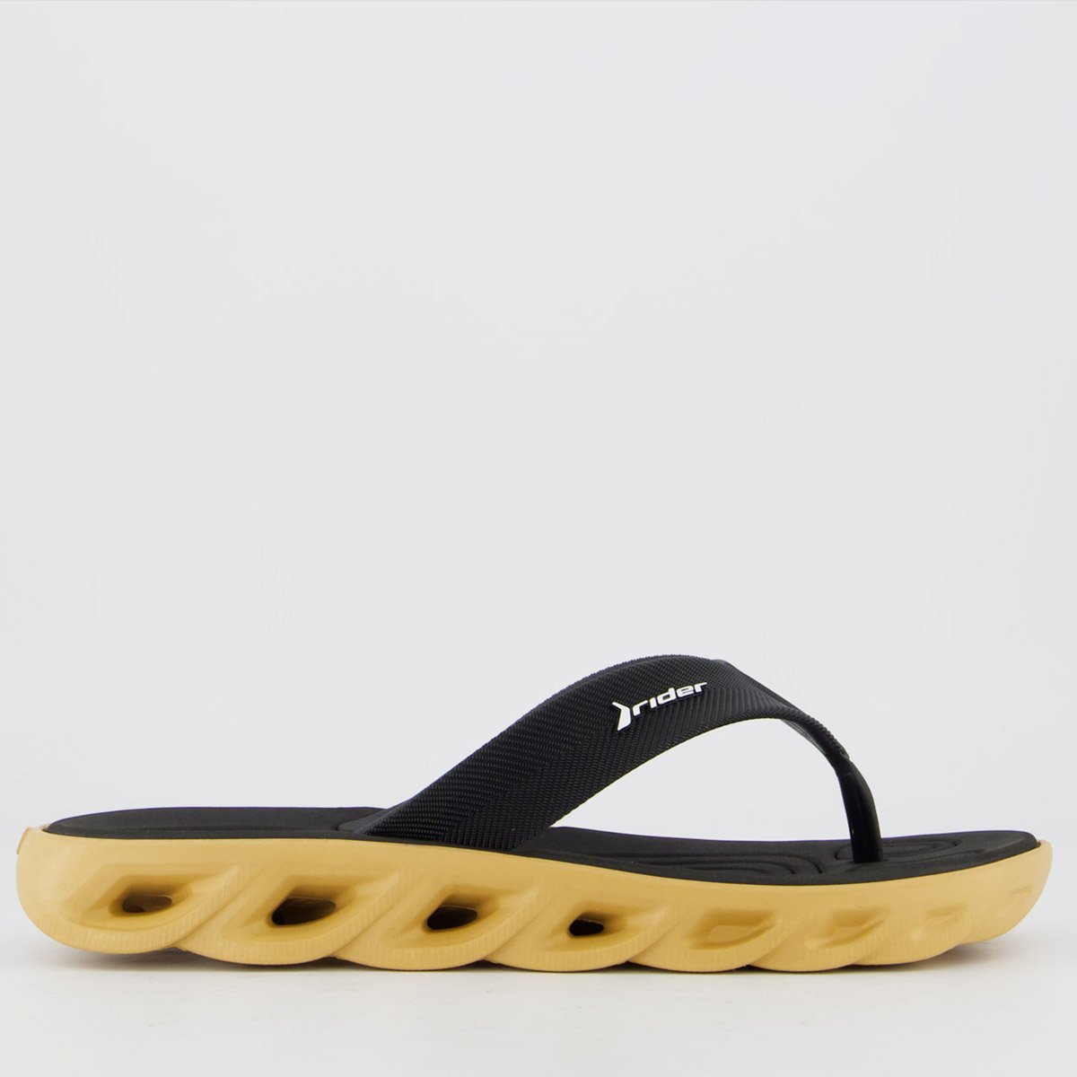 Chinelo Rider Power Low Preto e Marrom Preto 2