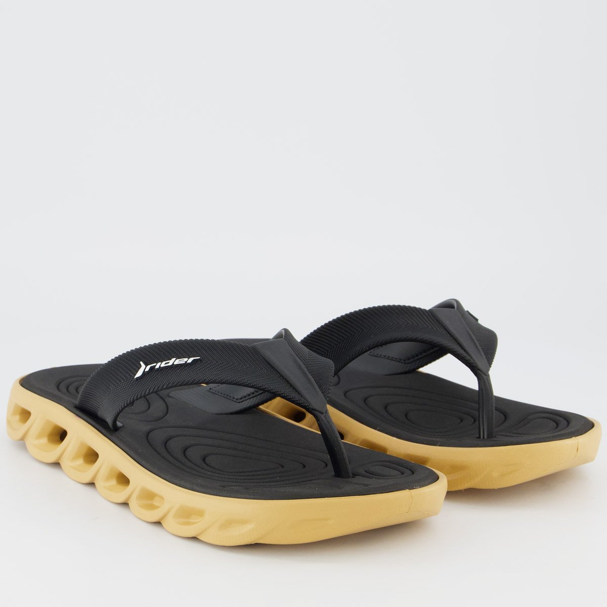 Chinelo Rider Power Low Preto e Marrom Preto 3