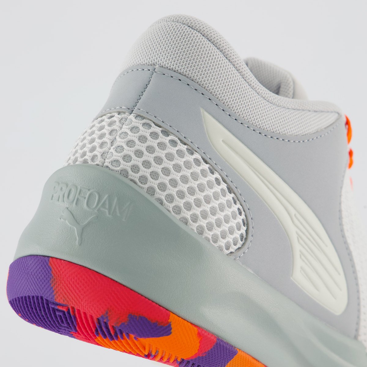 Tênis Puma Court Pro 2 Marble Cinza e Laranja Cinza/Branco 6