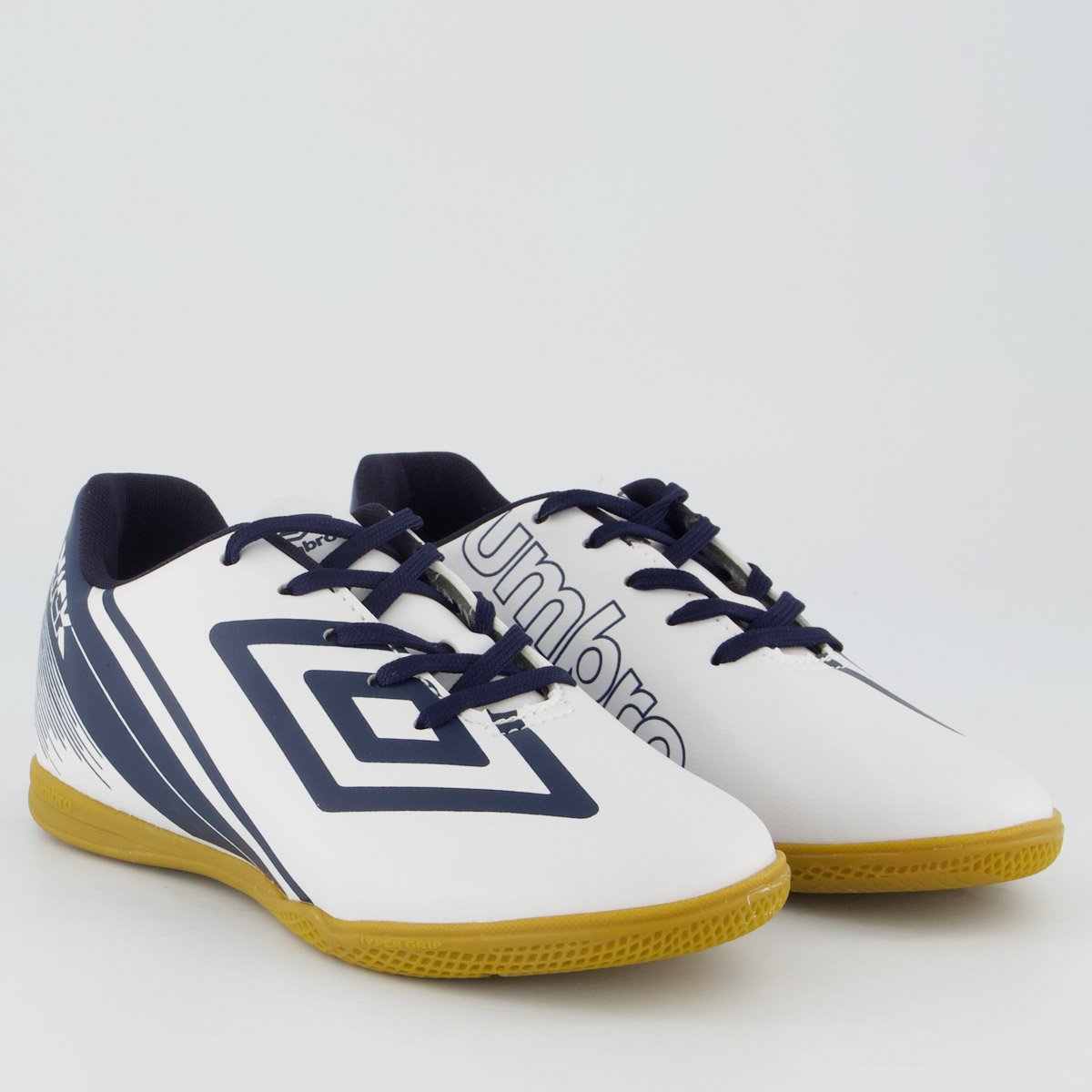 Chuteira Umbro Kick Futsal Juvenil Branca e Marinho Branco/Azul 2