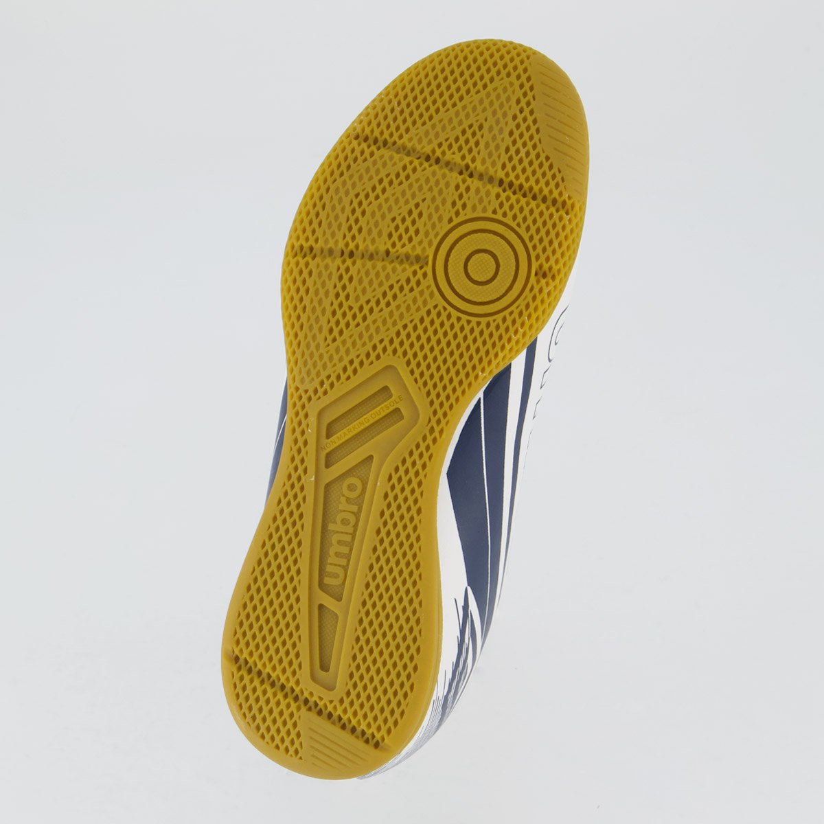 Chuteira Umbro Kick Futsal Juvenil Branca e Marinho Branco/Azul 5