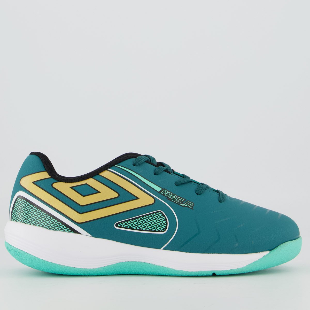Chuteira Umbro Pro 5 Futsal Juvenil Preta e Verde