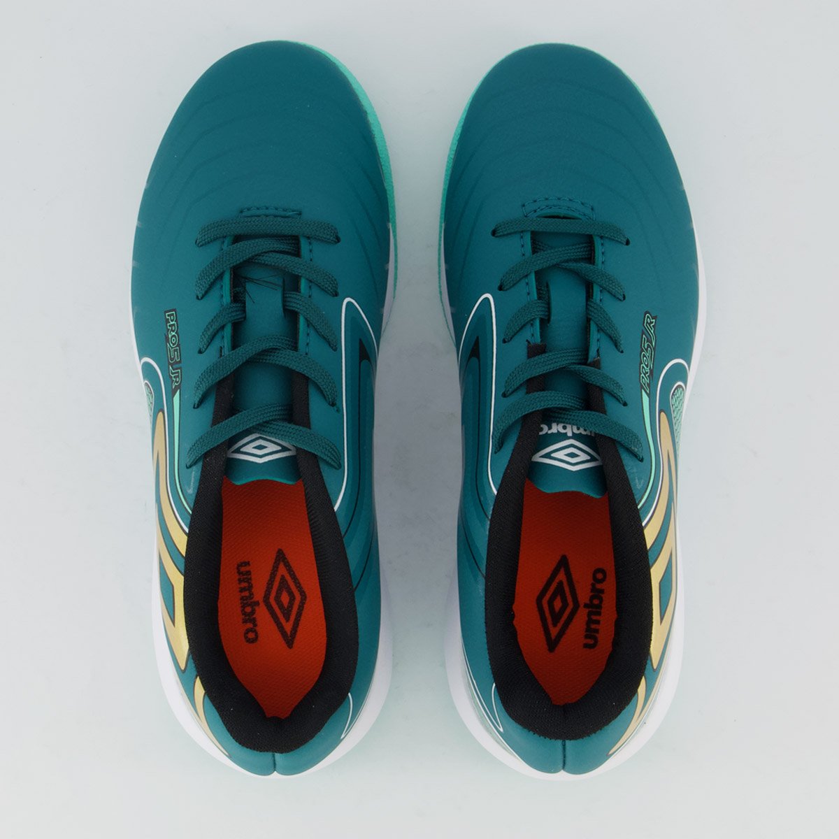 Chuteira Umbro Pro 5 Futsal Juvenil Preta e Verde Verde 4