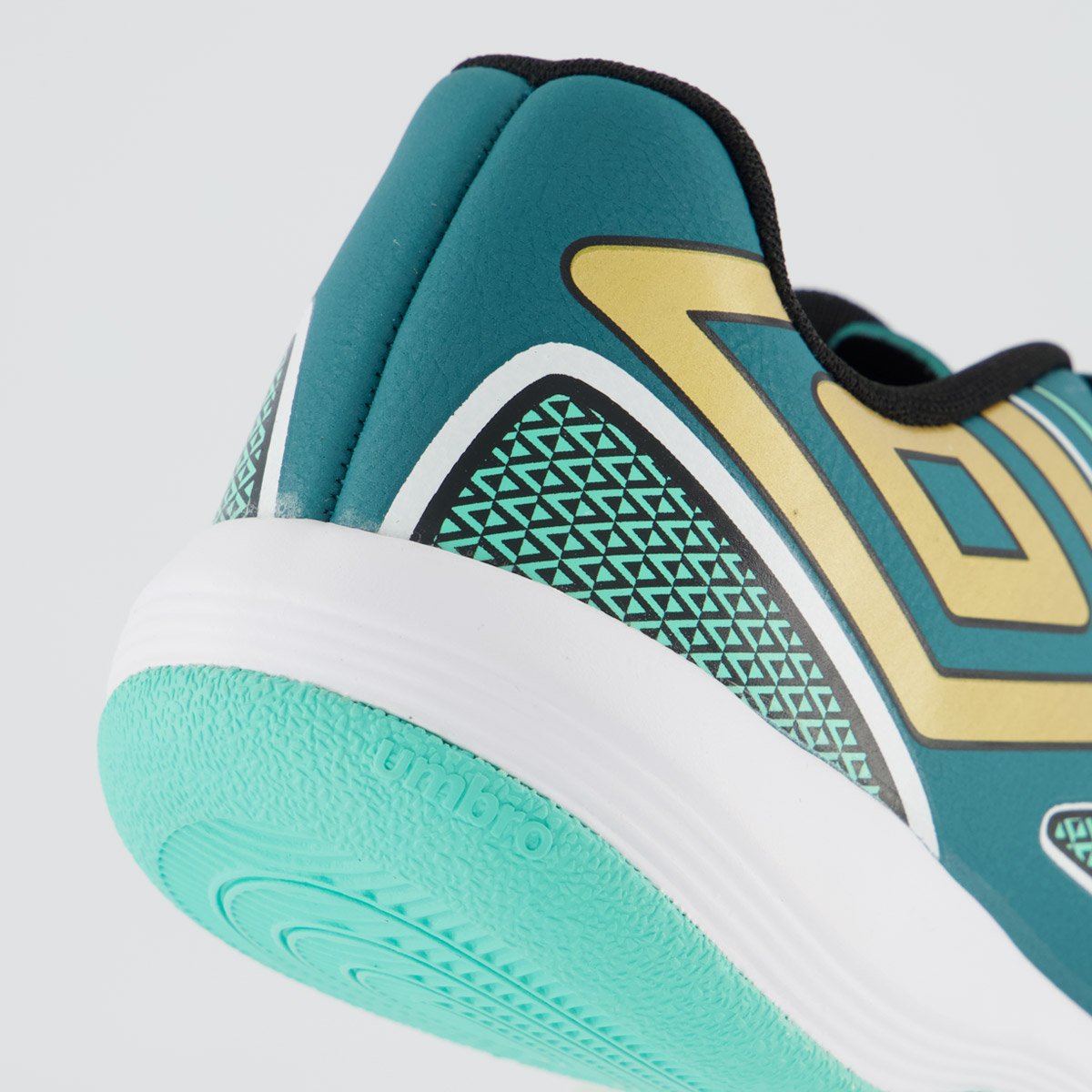 Chuteira Umbro Pro 5 Futsal Juvenil Preta e Verde Verde 6