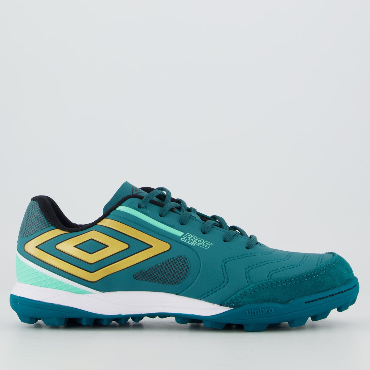 Chuteira Umbro Pro 5 Bump Club Society Preta e Verde
