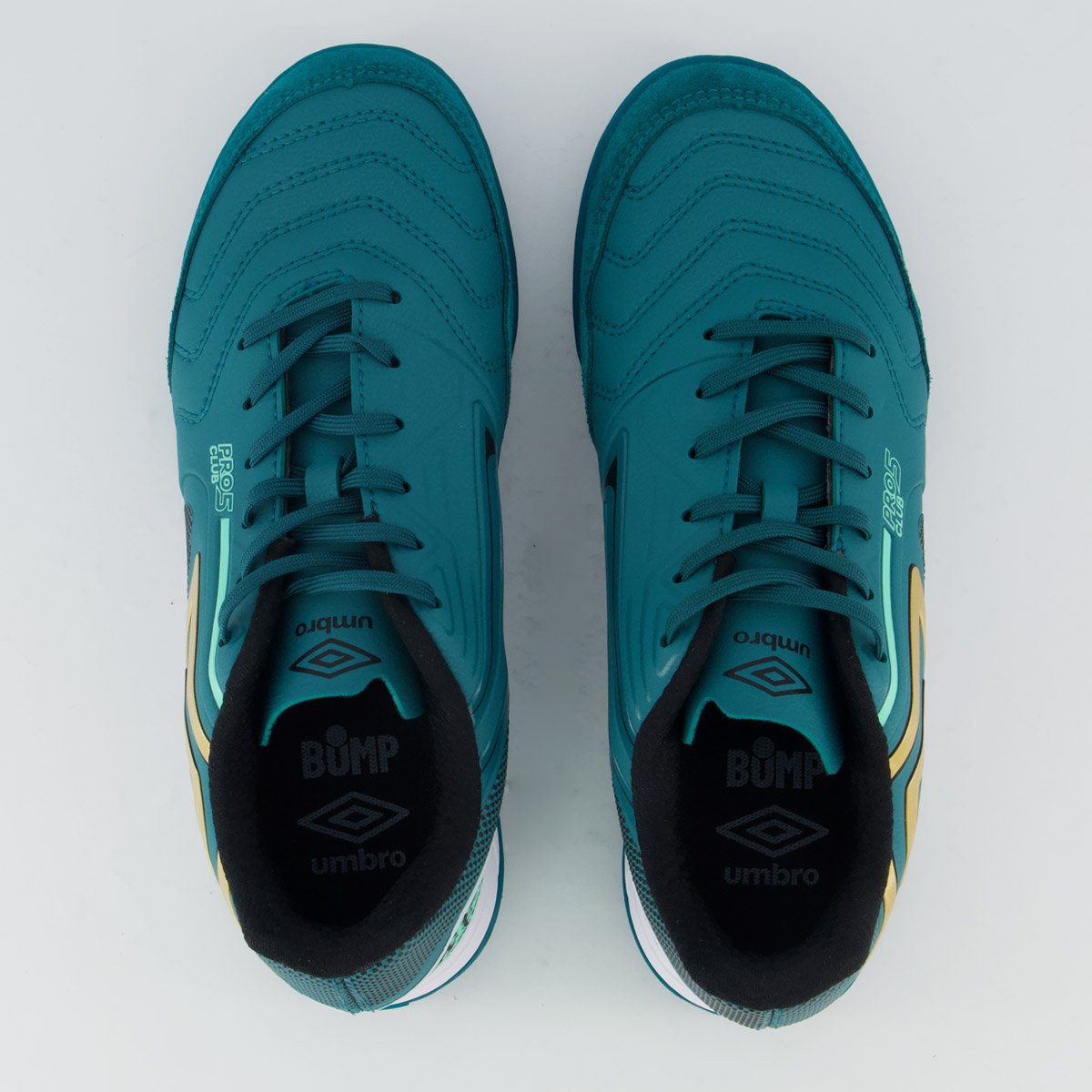 Chuteira Umbro Pro 5 Bump Club Society Preta e Verde Verde 4