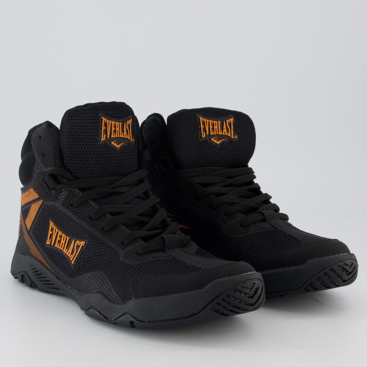 Tênis Everlast Strike 4 Cano Médio Preto e Laranja Preto 2