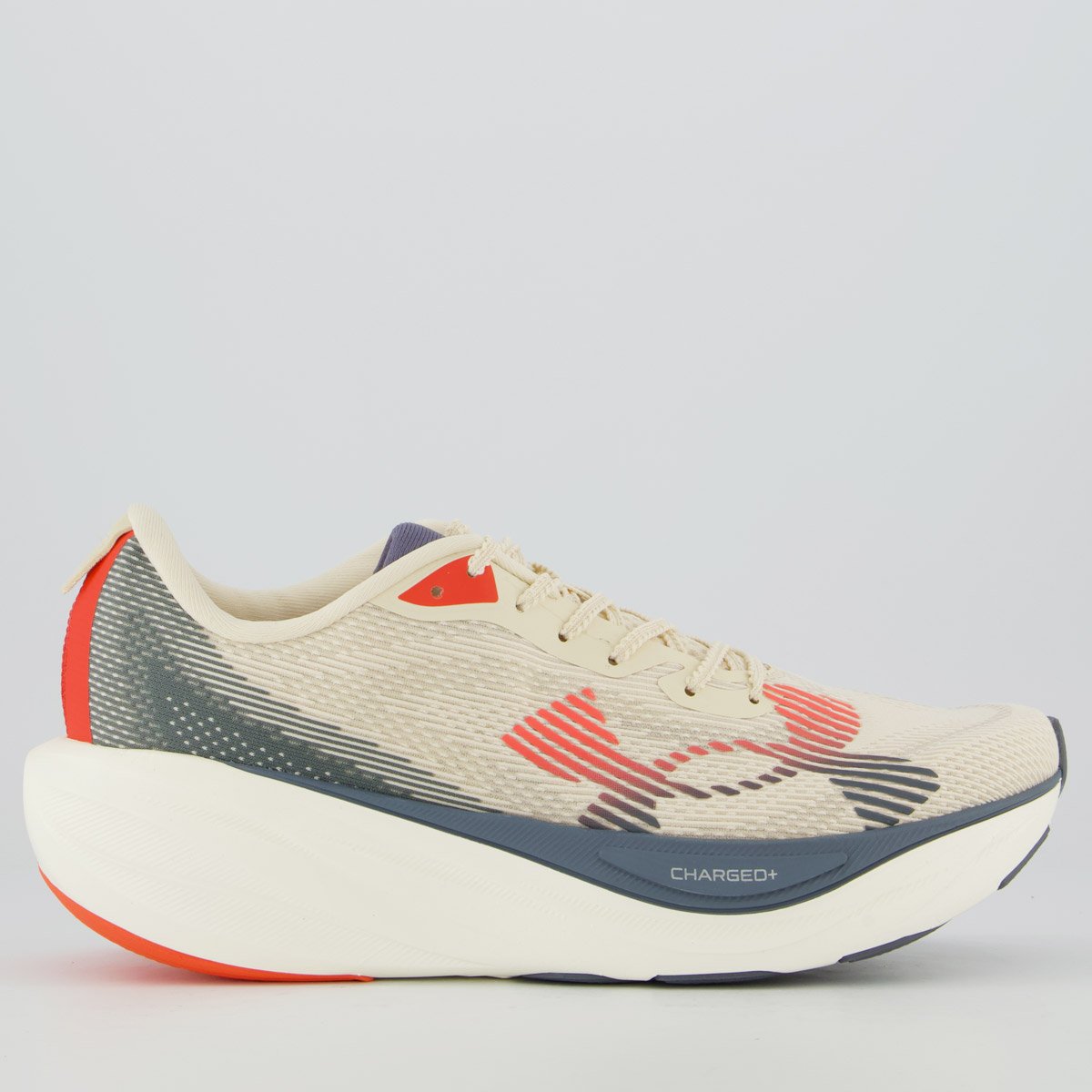 Tênis Under Armour Charged Nonstop Off White e Cinza