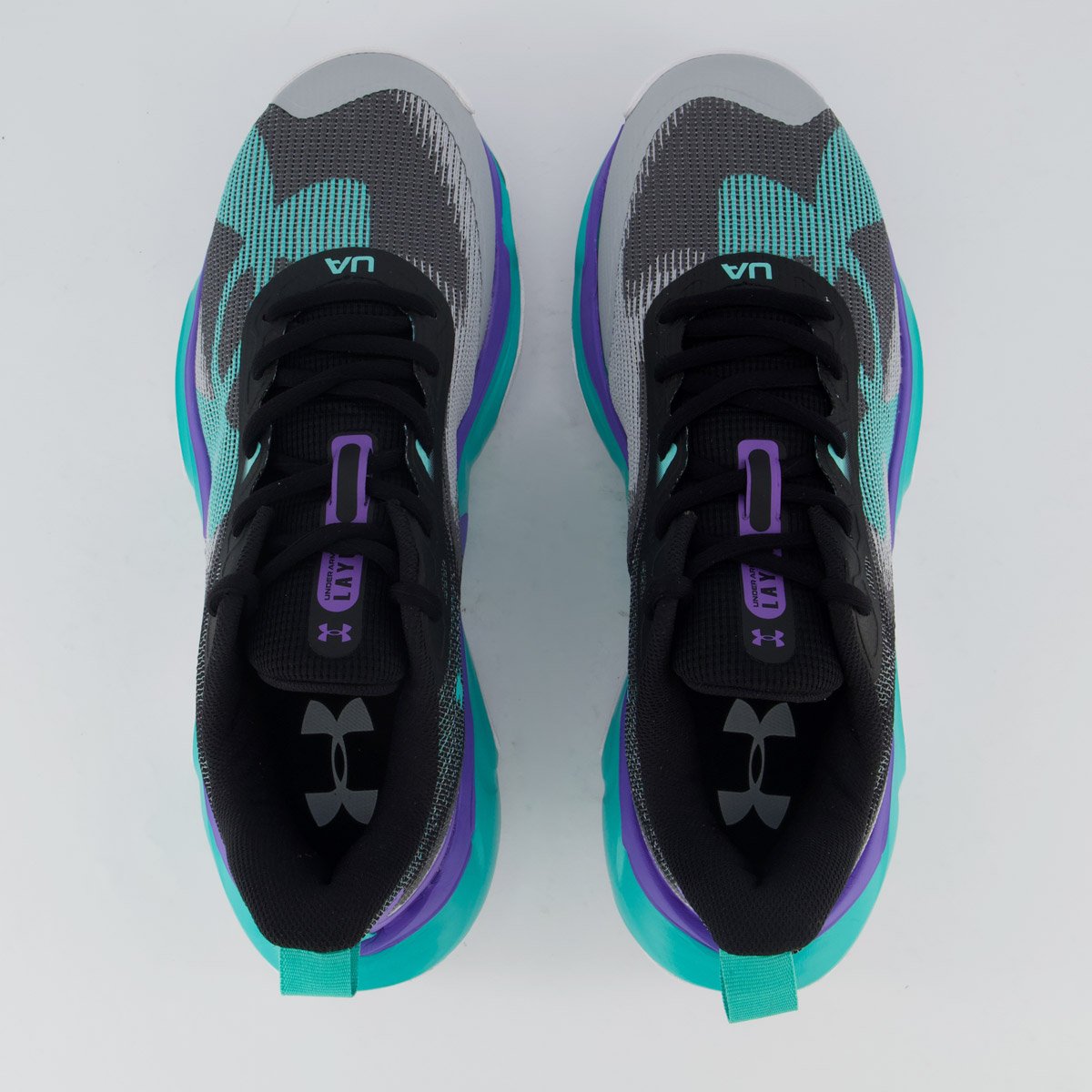 Tênis Under Armour Layup Lilás e Ciano Multicores 4