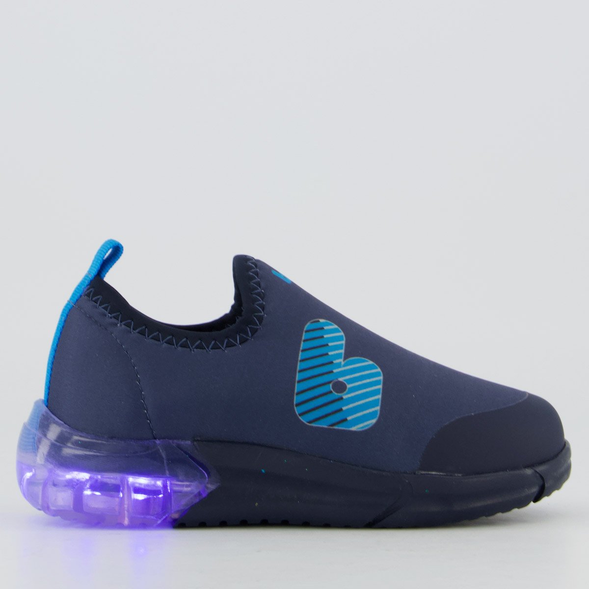 Tênis Bibi Space Marinho e Azul com Luzes Azul
