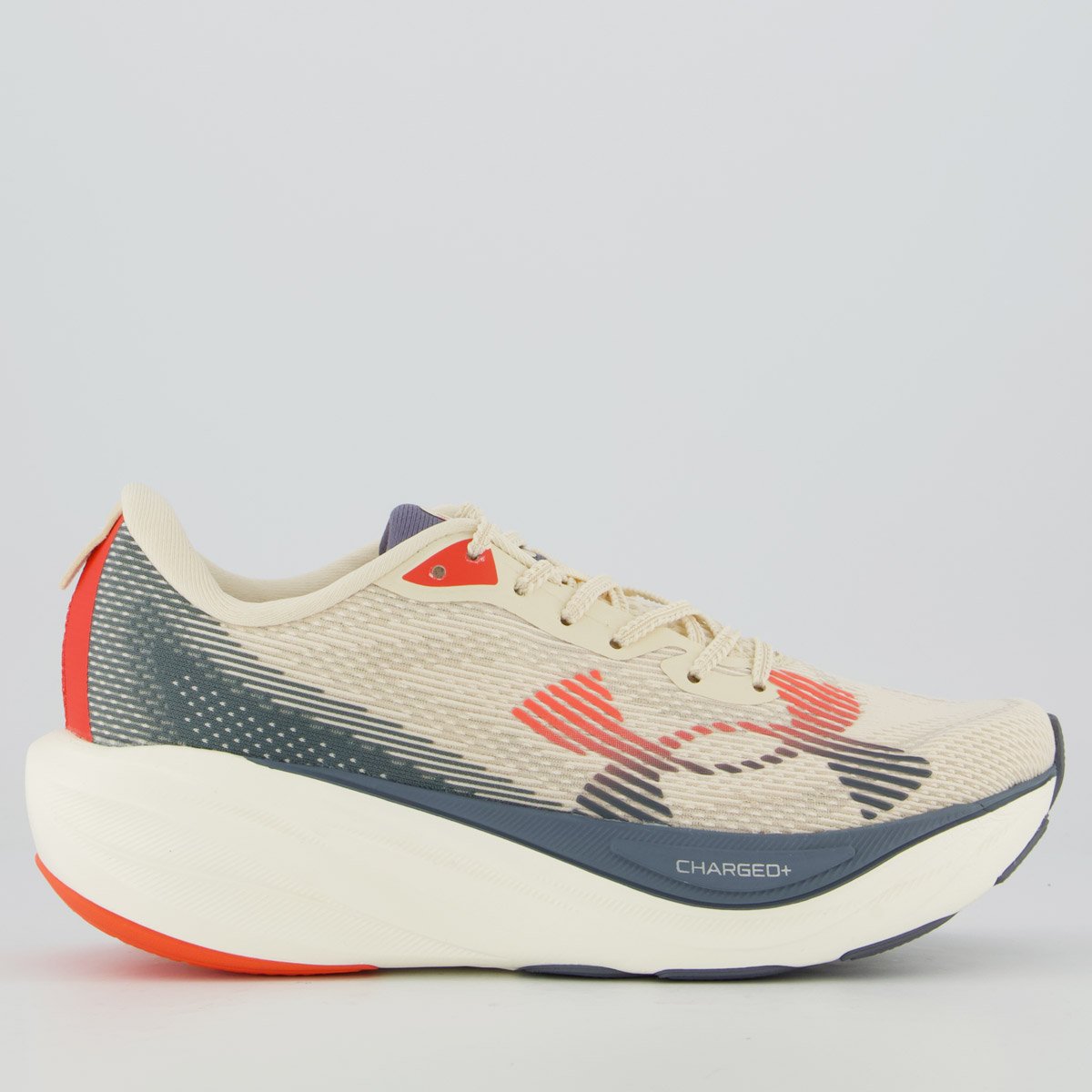 Tênis Under Armour Charged Nonstop Feminino Off White e Cinza