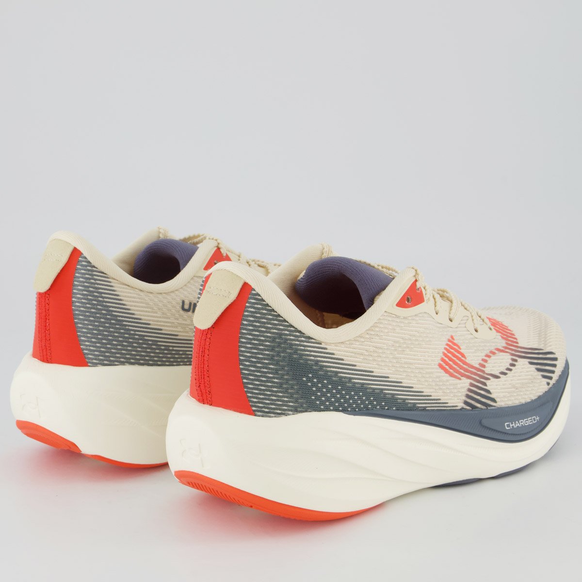 Tênis Under Armour Charged Nonstop Feminino Off White e Cinza Bege 3
