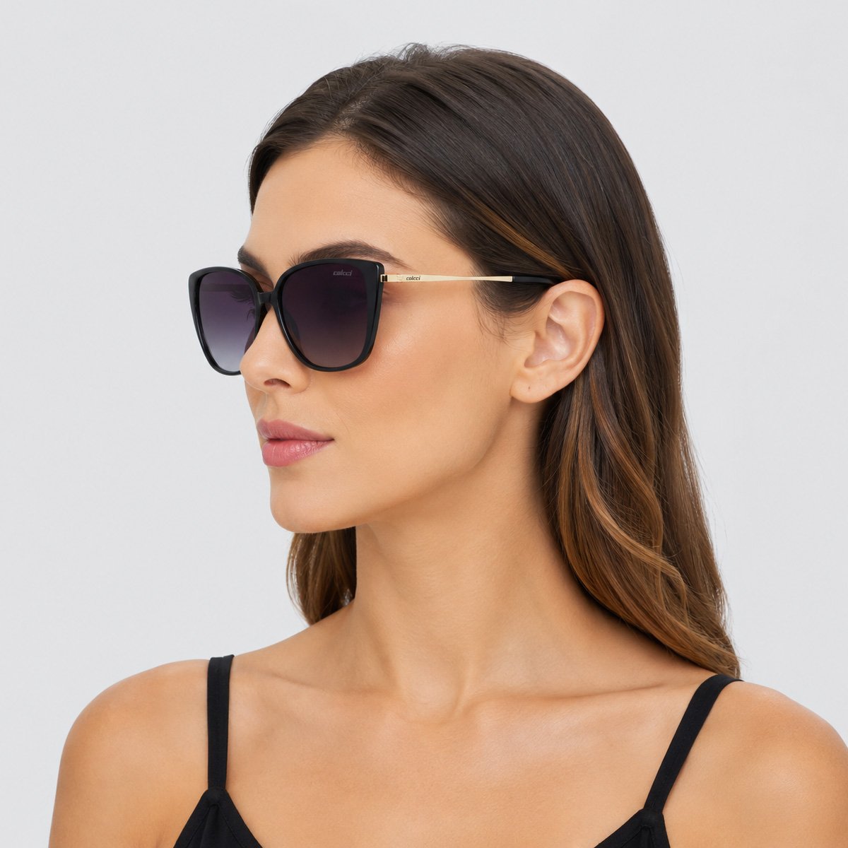 Óculos de Sol Colcci Judy Sun Preto e Dourado Preto 5