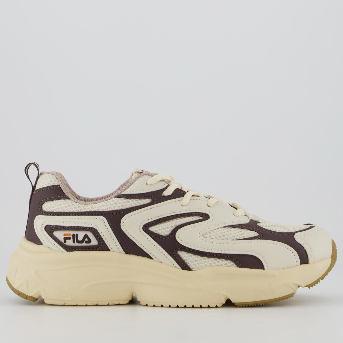 Tenis Fila Buzzard Bold Feminino Off-White e Marrom