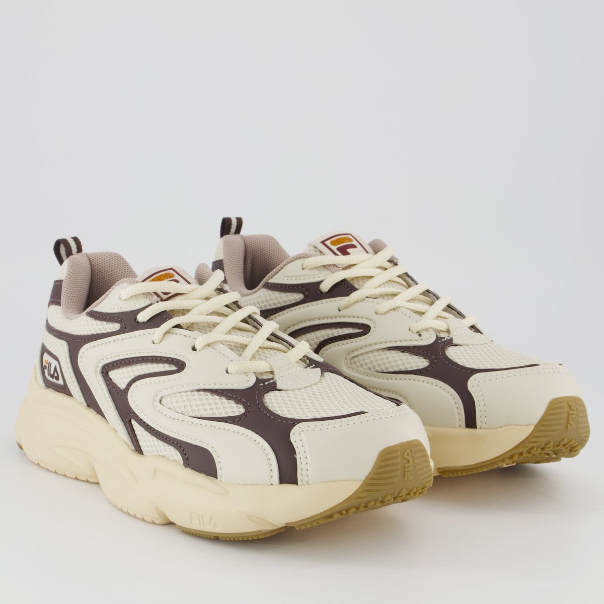 Tenis Fila Buzzard Bold Feminino Off-White e Marrom Off White/Marrom 2