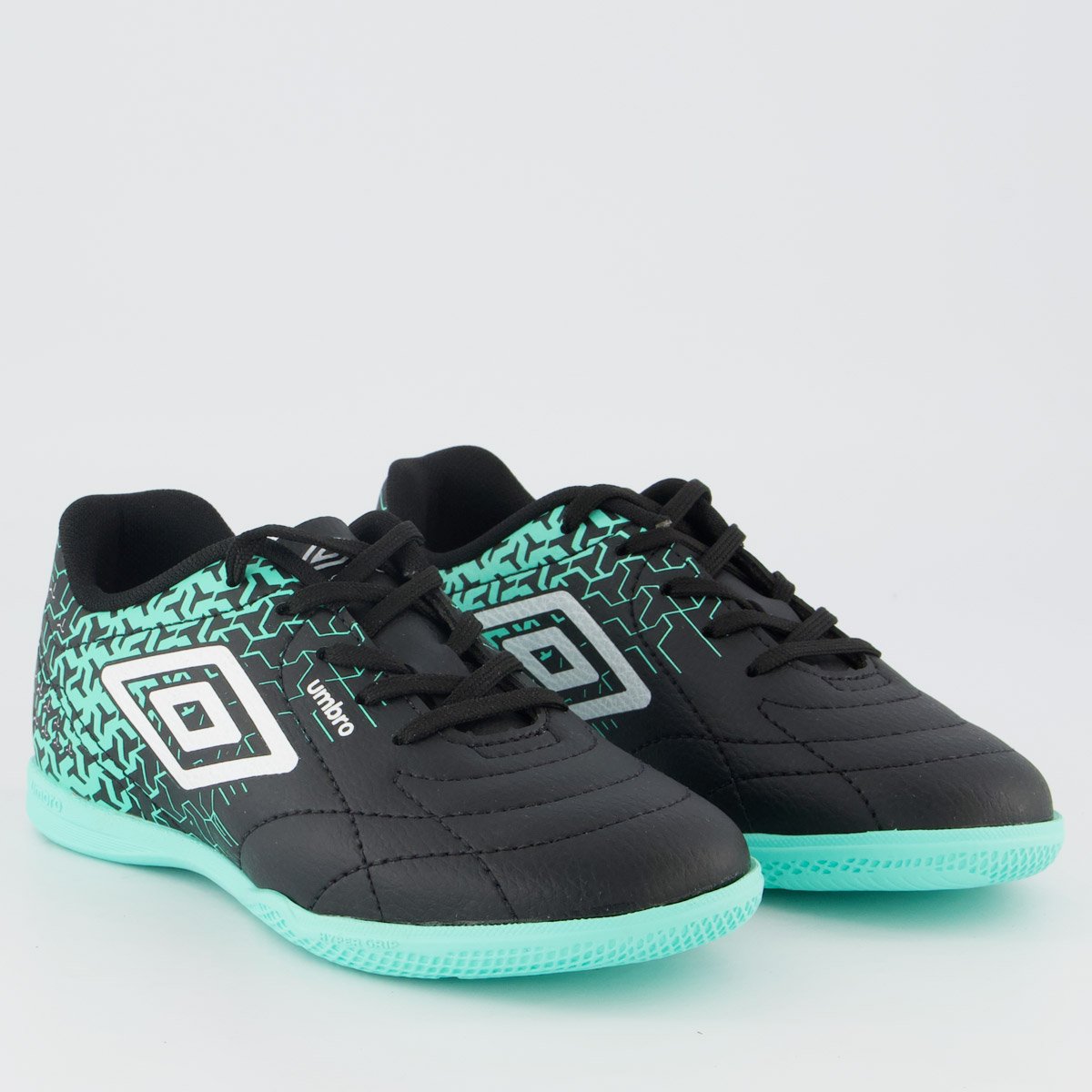 Chuteira Umbro Class Neo Futsal Juvenil Preta e Verde Preto/Verde 2