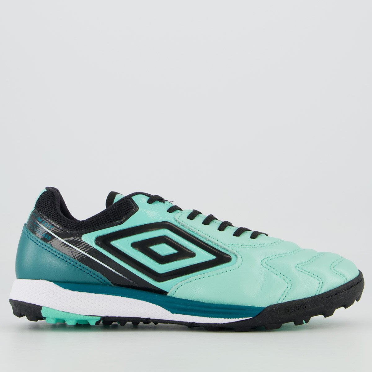 Chuteira Umbro Adamant Master Class Pro Bump Society Verde e Preta