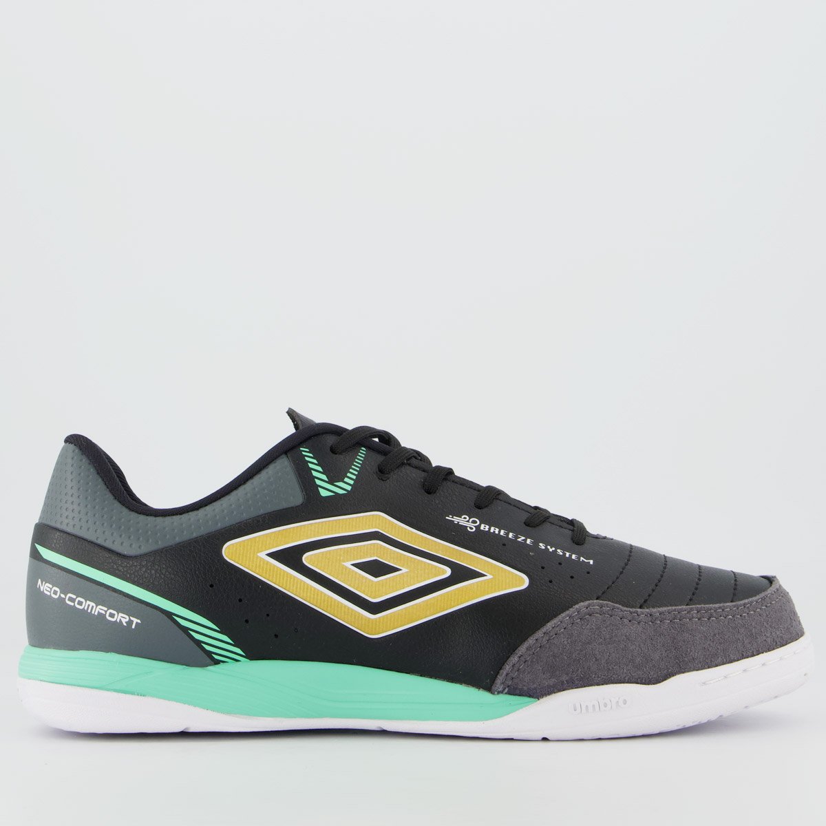 Chuteira Umbro Neo Comfort Futsal Preta e Verde