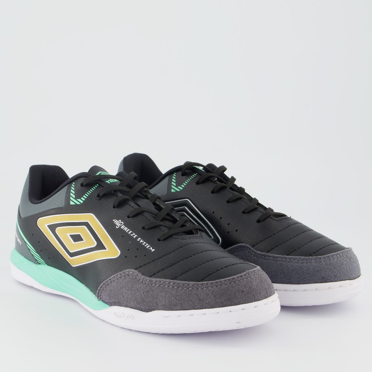 Chuteira Umbro Neo Comfort Futsal Preta e Verde Preto/Verde 2