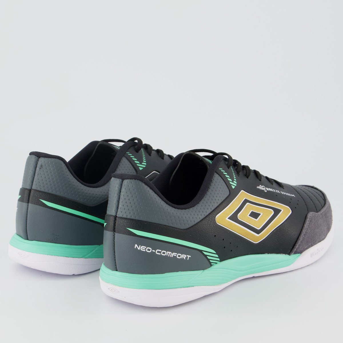 Chuteira Umbro Neo Comfort Futsal Preta e Verde Preto/Verde 3