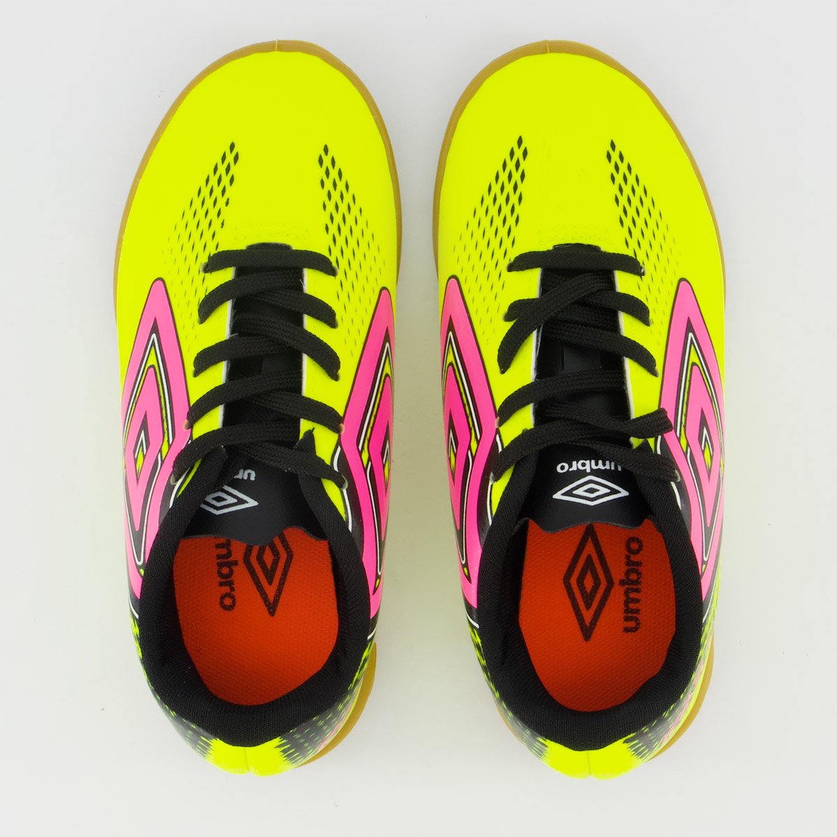 Chuteira Umbro Fast II Futsal Infantil Verde e Preta Verde/Rosa 4