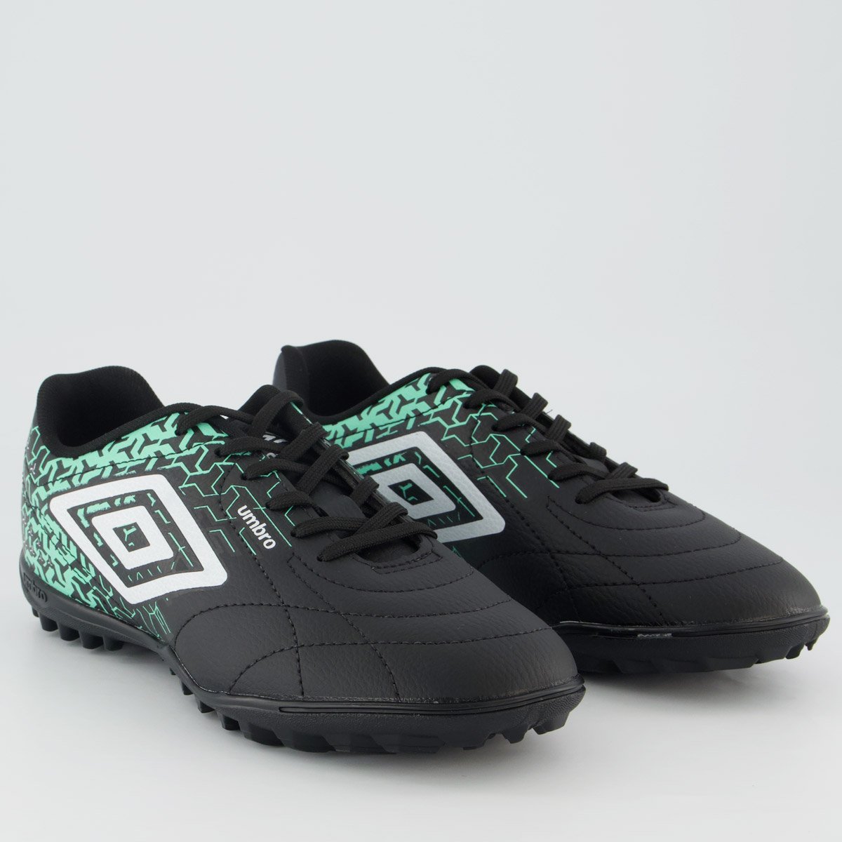 Chuteira Umbro Class Neo Society Juvenil Preta e Verde Preto/Verde 2