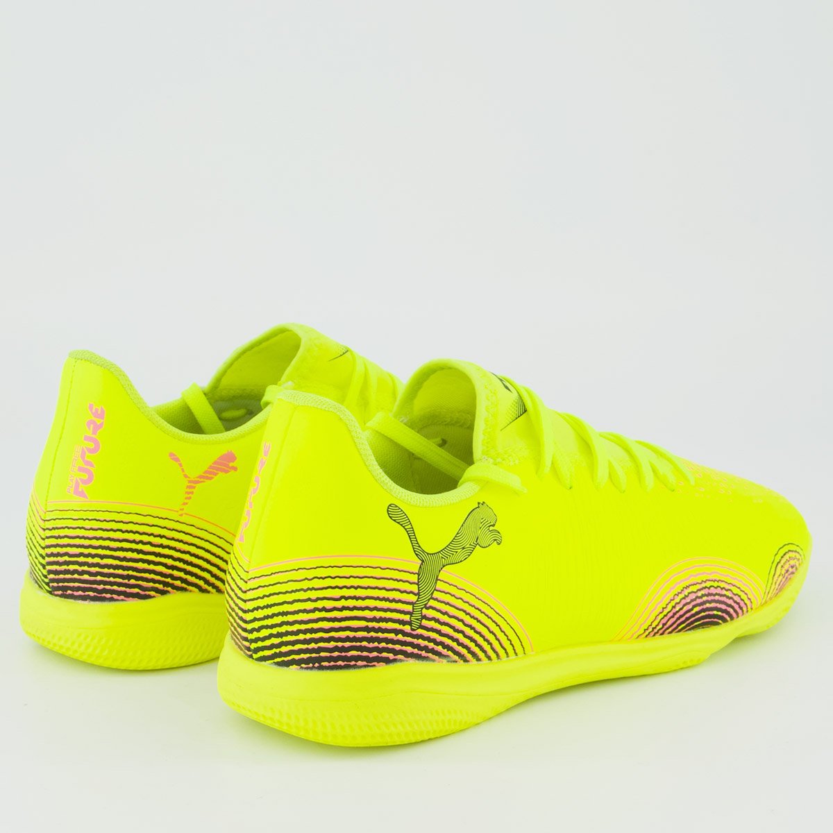 Chuteira Puma Future 8 Play Futsal Juvenil Preto e Verde Preto/Verde 3