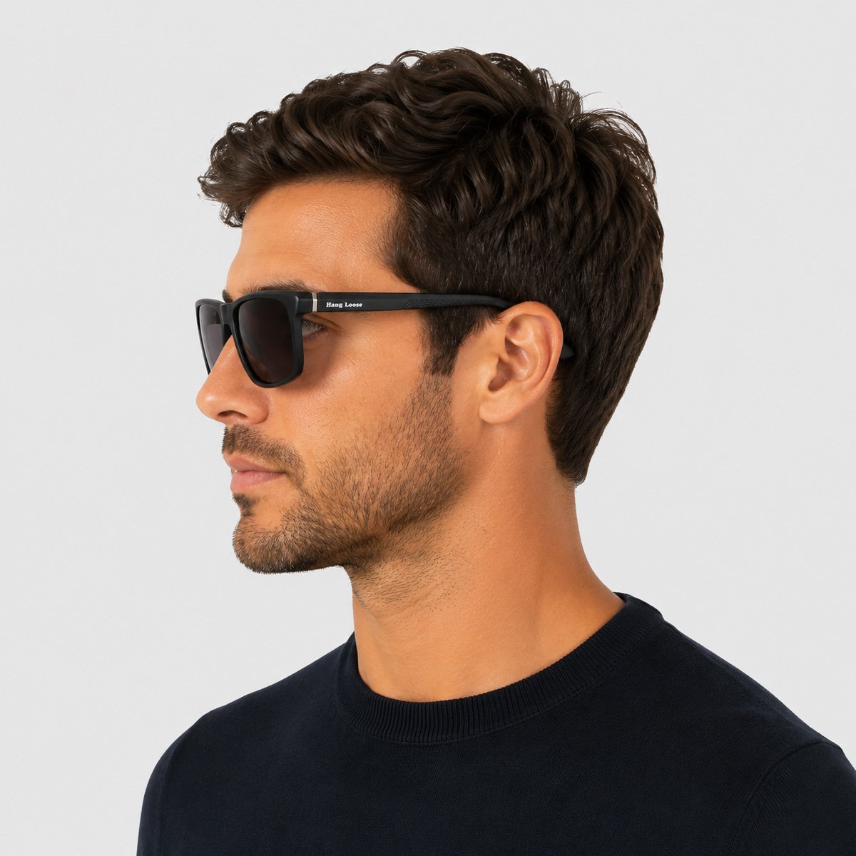 Óculos de Sol Hang Loose Square II Preto e Branco Preto 5