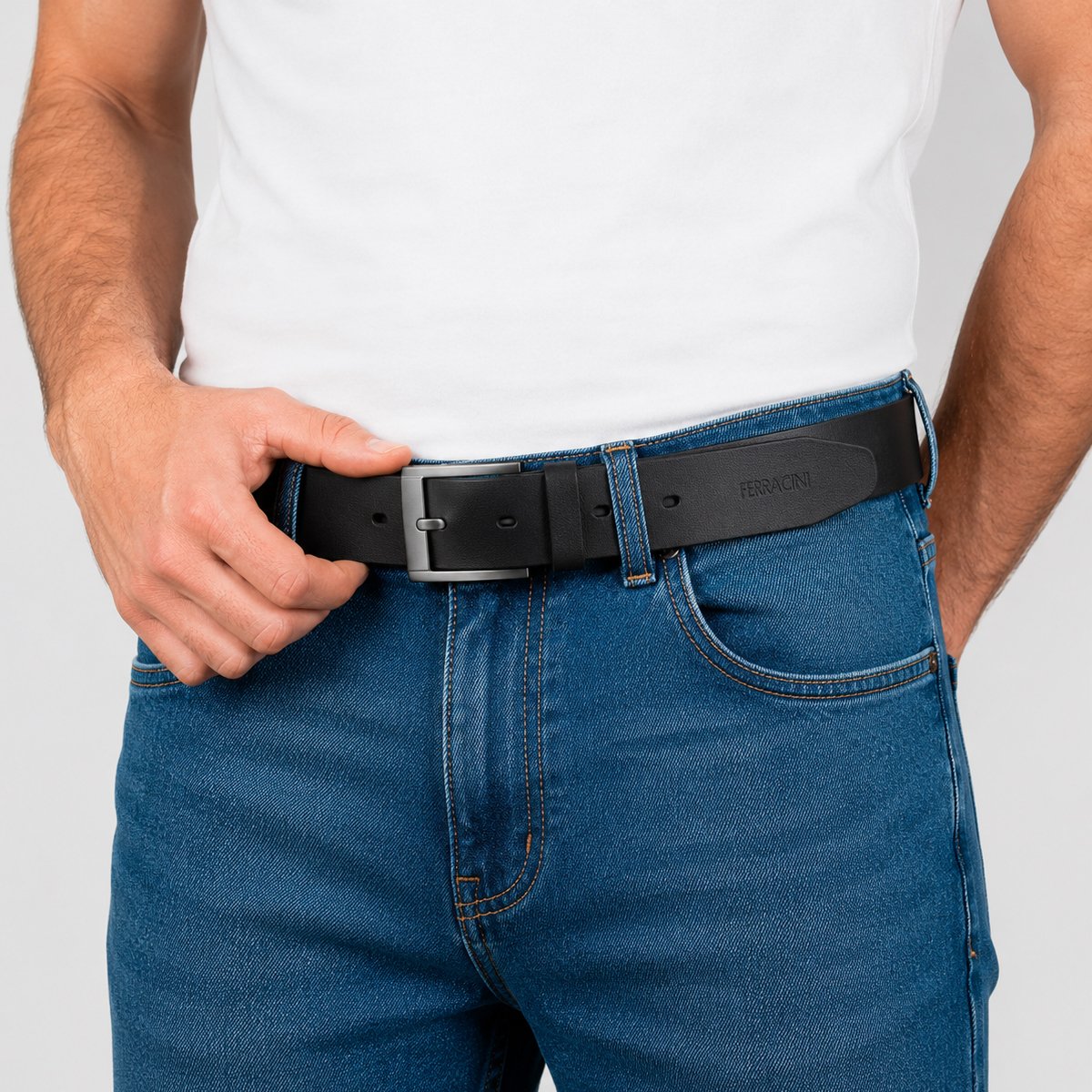 Cinto Ferracini Verona Dupla face Preto e Marrom Preto 5