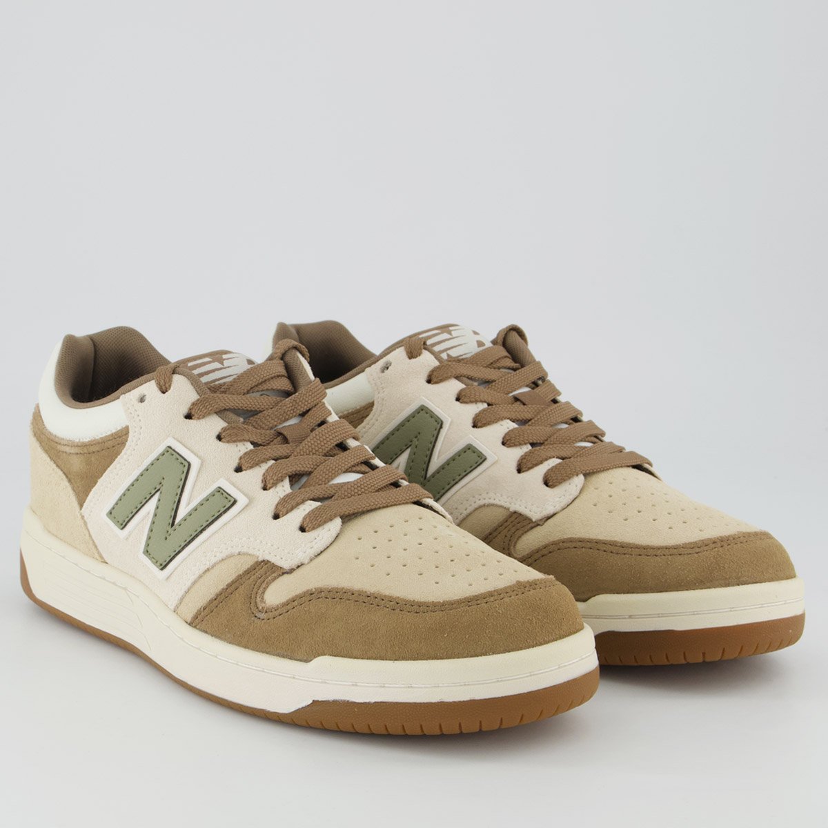 Tênis New Balance 480 Low Bege e Marrom Bege/Marrom 2