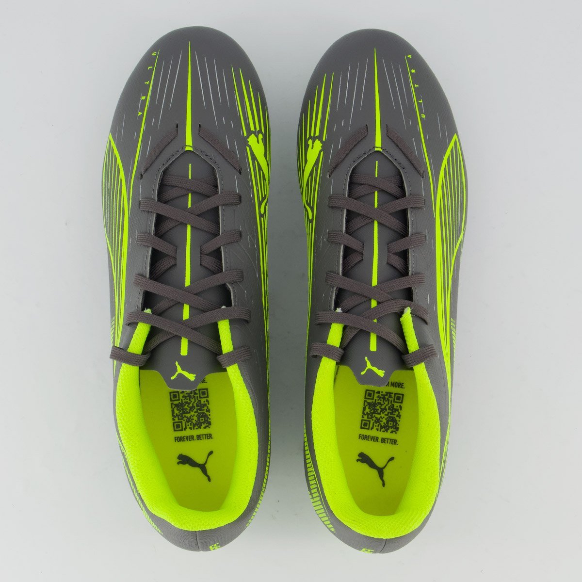 Chuteira Puma Ultra 5 Play Campo Cinza e Verde Cinza/Verde 4