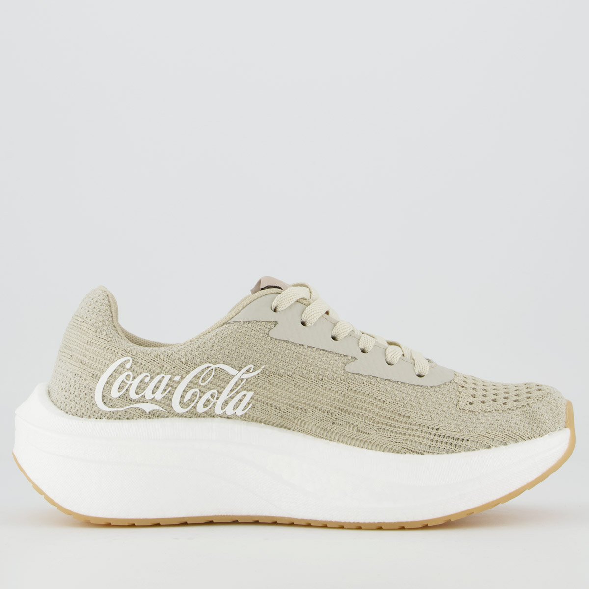 Tênis Coca Cola Comfort Motion Feminino Bege e Branco