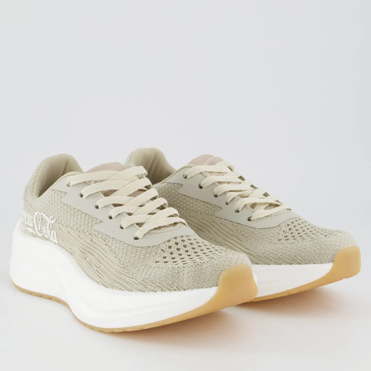 Tênis Coca Cola Comfort Motion Feminino Bege e Branco Bege/Branco 2