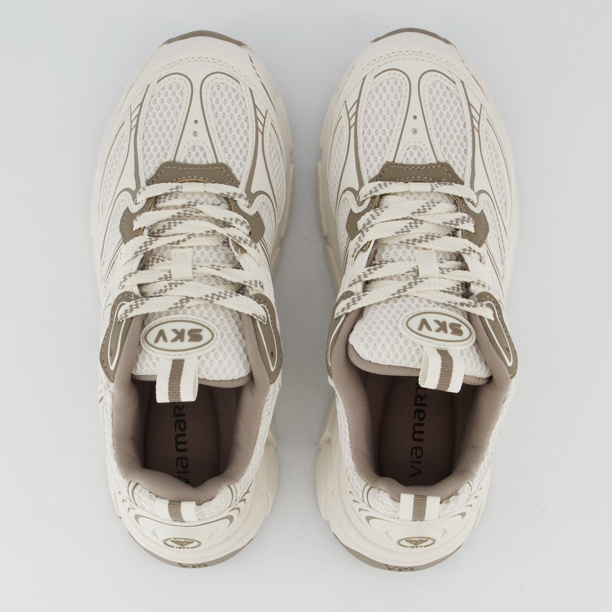 Tênis Via Marte V369 Feminino Branco e Bege Branco/Bege 4