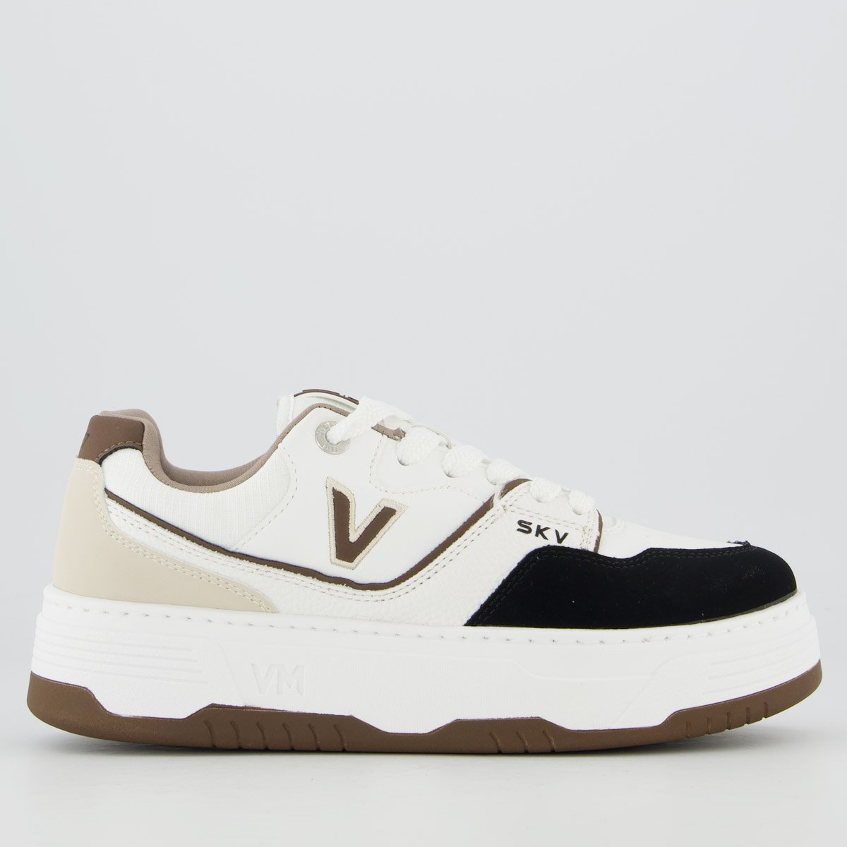 Tênis Via Marte V225 Feminino Branco e Preto
