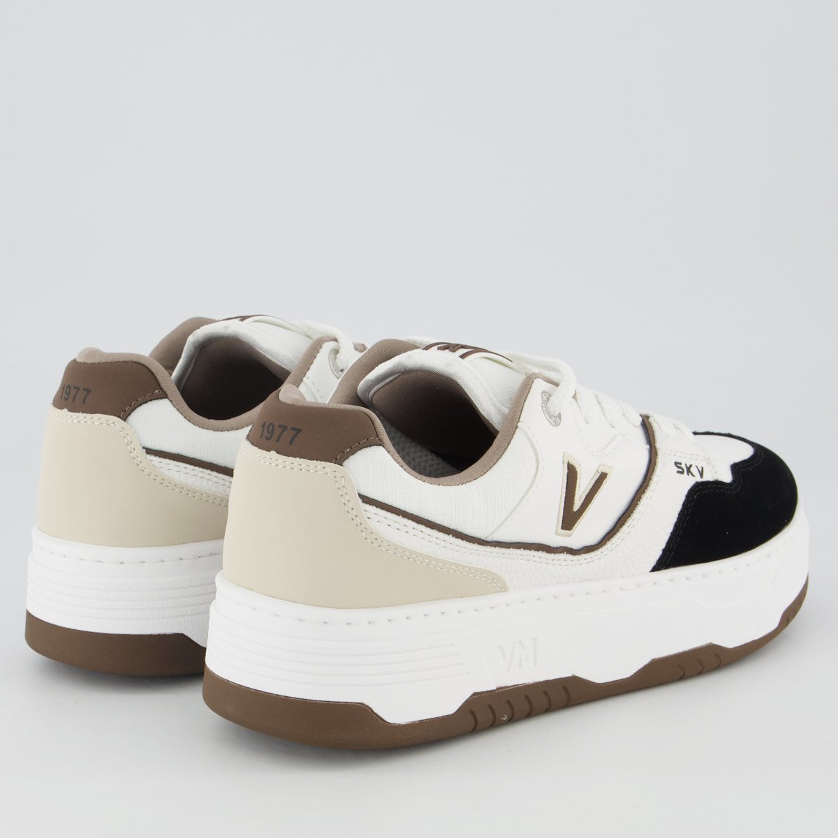 Tênis Via Marte V225 Feminino Branco e Preto Branco/Preto 3