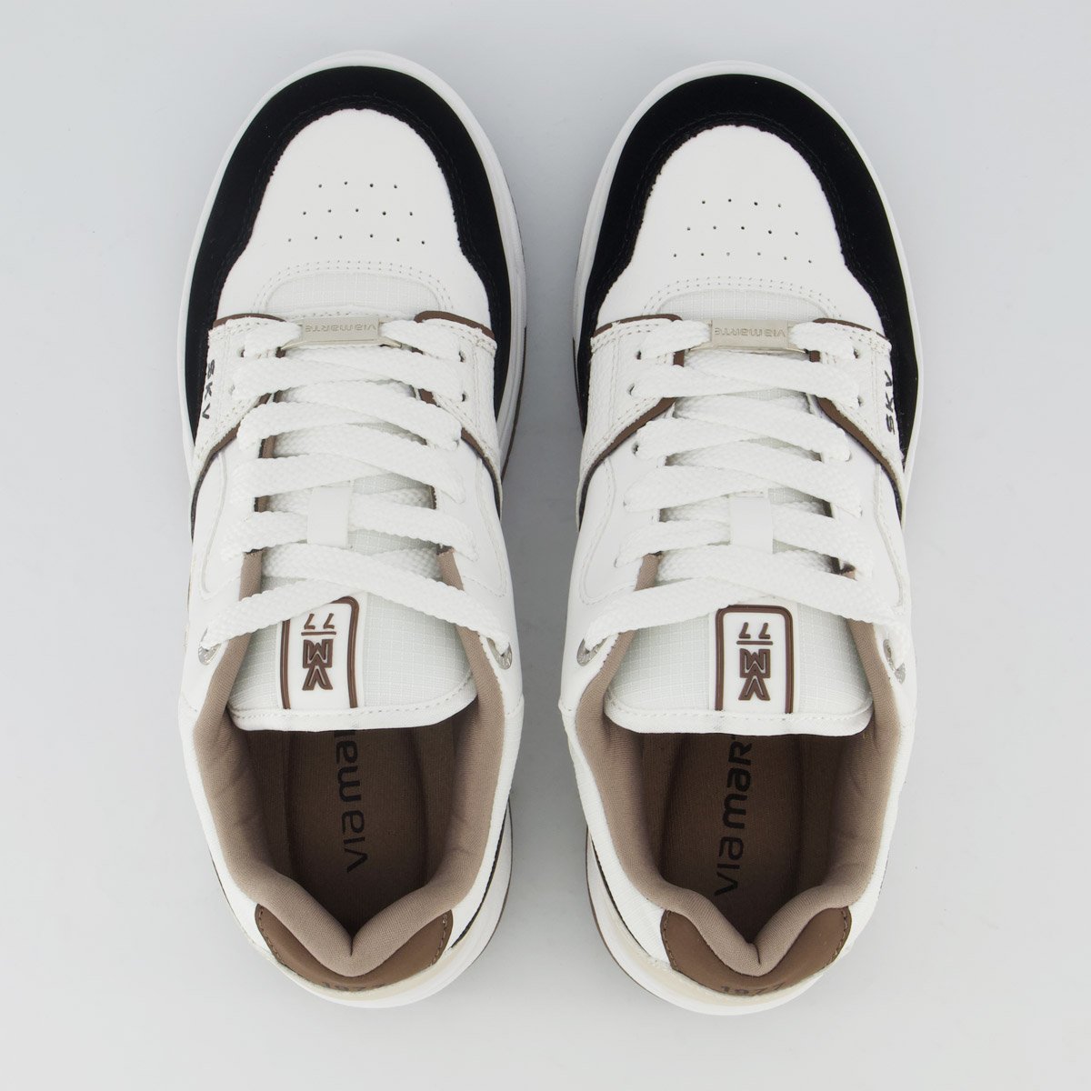 Tênis Via Marte V225 Feminino Branco e Preto Branco/Preto 4